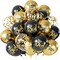 Graduation Balloons, Congrats Grad Balloons 12 Inch Black and Gold Balloon Class of 2026 Gold Confetti Latex Balloon for College High School Happy Graduation Party Decorations Supplies (18Pcs)